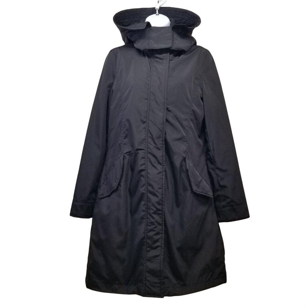 Zara Basic S Black Coat Hood Removable Zip In Liner Vest Winter Parka Cold Weath